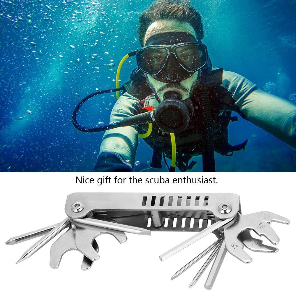 Diving Repair Multi Tool, 13 in 1 Stainless Steel Wrench